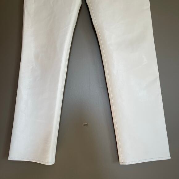 AGOLDE Recycled Leather Criss Cross Straight Pants Lace White Size 27 Crossover - Picture 8 of 16